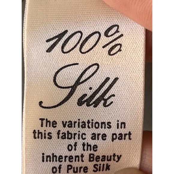 VTG David Hayes Silk Blouse Size 8 Mint Green Jacquard Butterfly Puff Sleeve - Picture 7 of 7